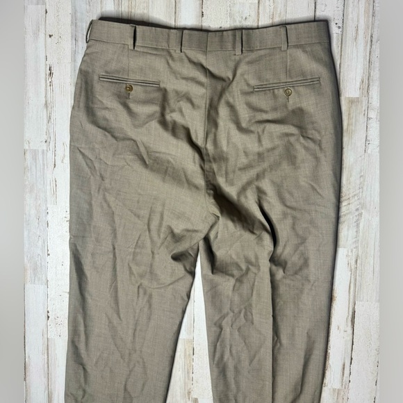 Brooks Brothers Country Club Saxxon Wool Brown  Dress Pants Pleated W39 - Picture 9 of 10